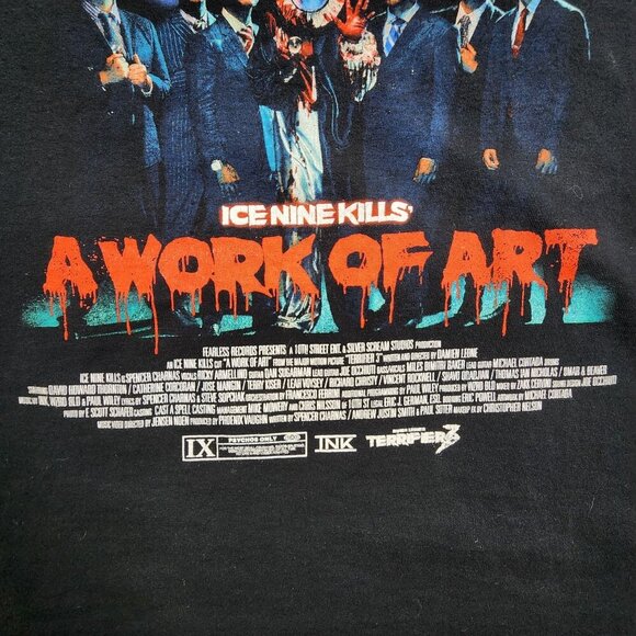 Ice Nine Kills Terrifier 2 A Work Of Art Horror T-Shirt XL Black 100% Cotton Gra - Picture 3 of 8
